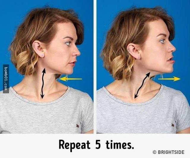 消除双下巴瘦脸的操，脸部按摩操：5步消除双下巴