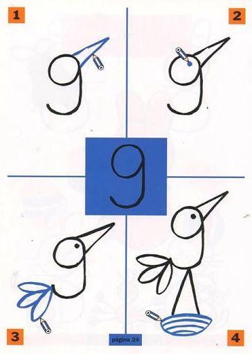 用数字画小鸟简笔画 1一3岁宝宝简笔画小鸟