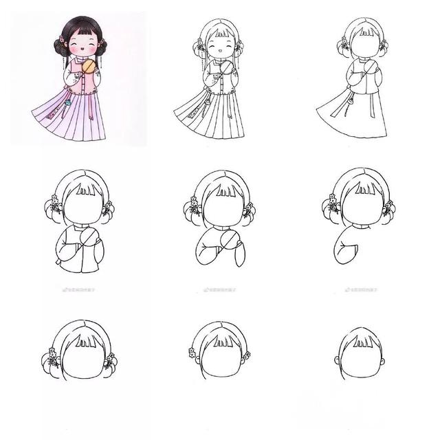 古风少女画,可爱的图画简笔画