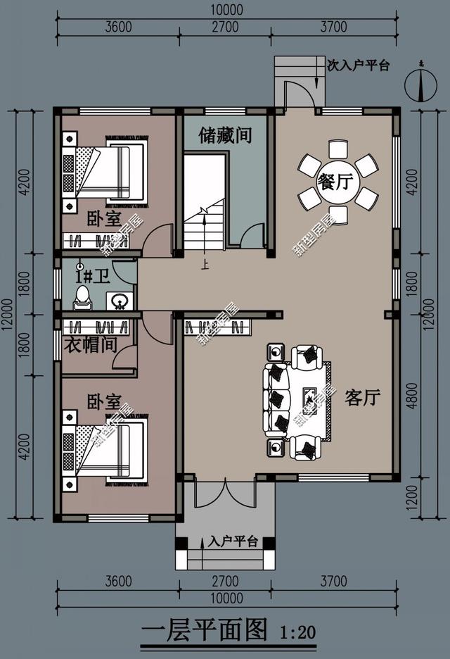 120平方自建户型图图片