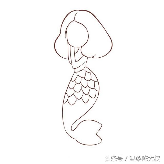 一年级美人鱼公主画,100种女生可爱简笔画卡通