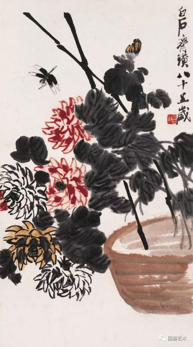 齐白石琉璃画梅兰竹菊，东篱佳色齐白石