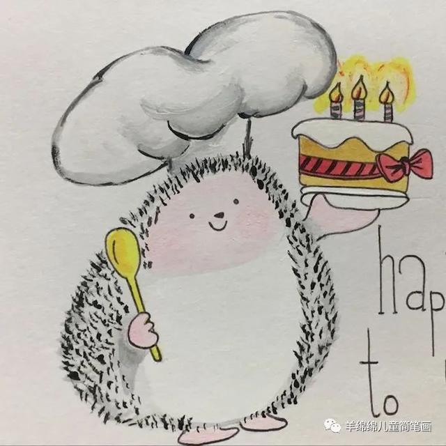 生日简笔画 手绘 可爱,生日简笔画