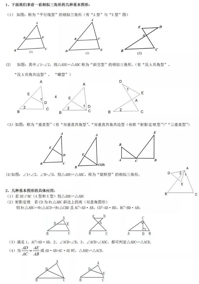 初中数学 相似三角形13大知识点 6大经典例题解析 先保存 小初高题库试卷课件教案网