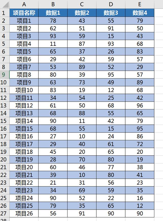 excel隔行填充颜色怎么填，两种方法批量隔行填充颜色