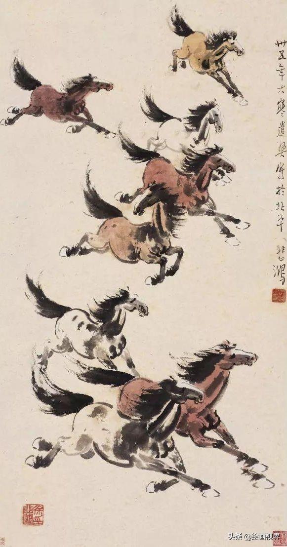 徐悲鸿画的八个骏马，徐悲鸿画了8匹马