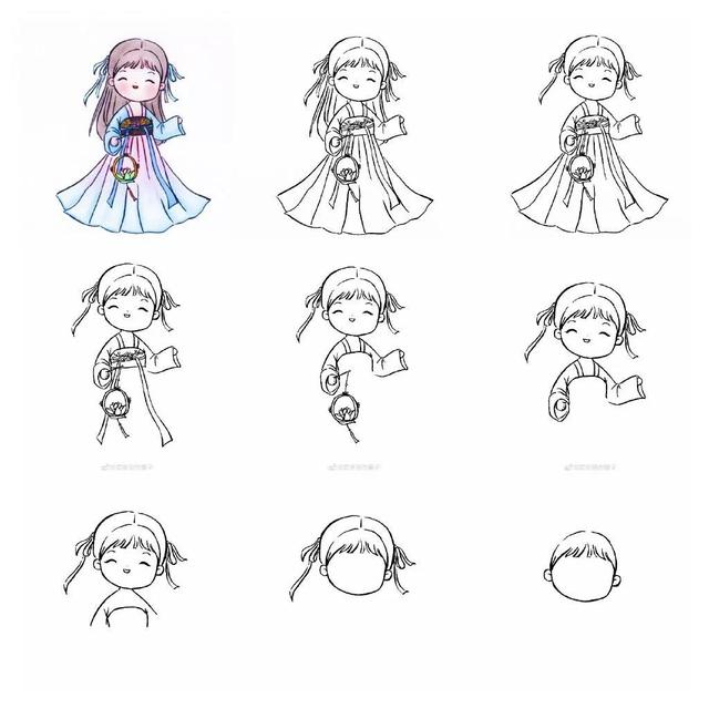 古风少女画,可爱的图画简笔画