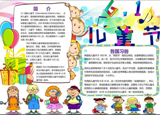 儿童8一12岁美术画简单,六一儿童节手抄报简单又好看