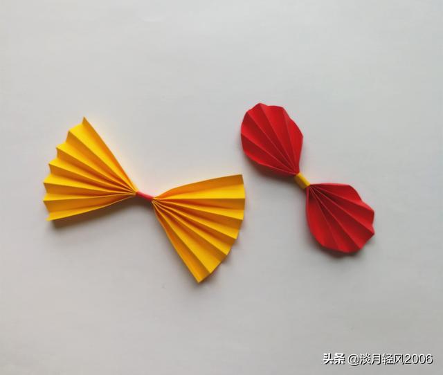 雨伞折纸 长条折蝴蝶结