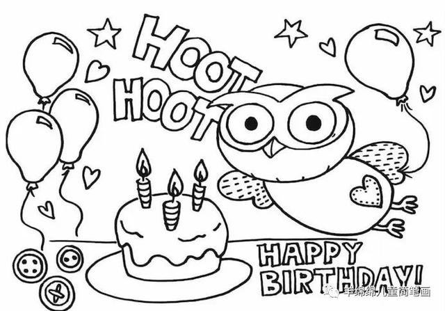 生日简笔画 手绘 可爱,生日简笔画