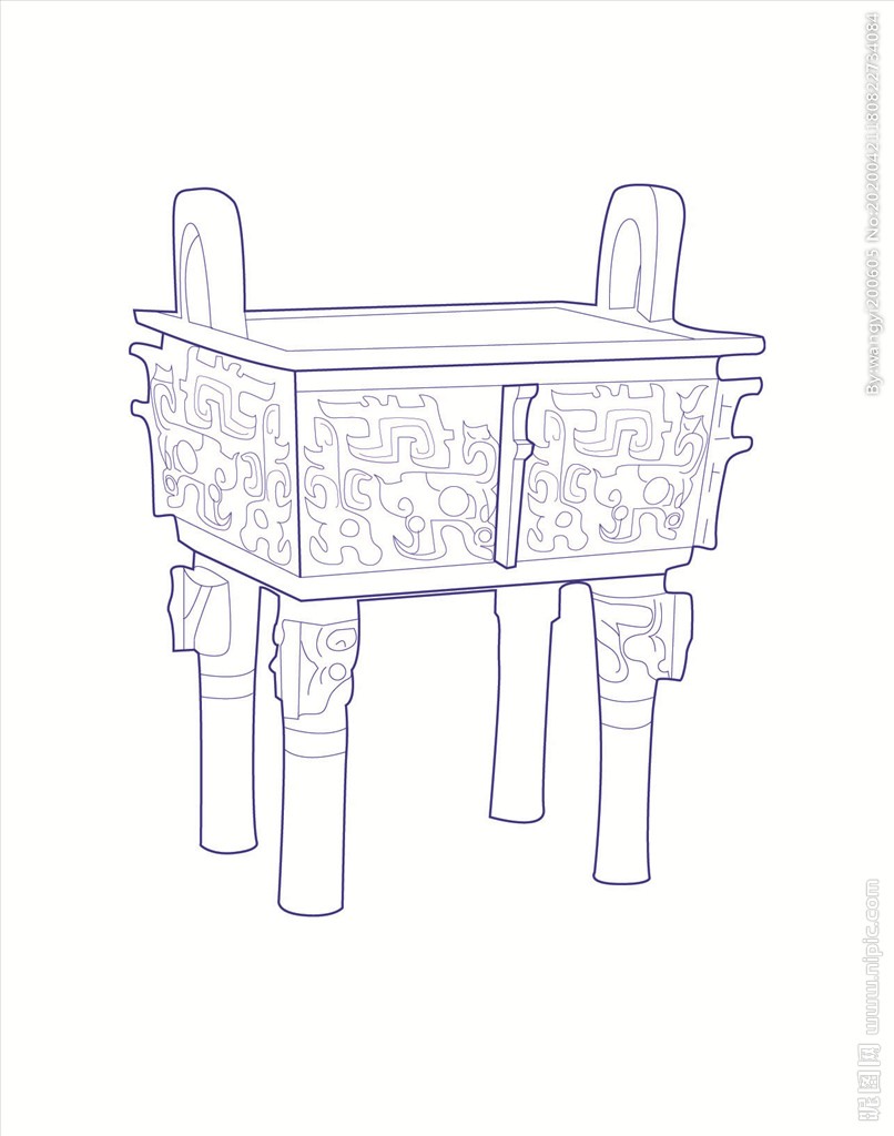 美学家李泽厚认为,中国青铜器以其"特有的三足器—鼎为核心代表,器