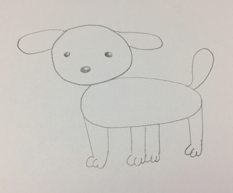 狗头简笔画（简笔画：几个圆圈画一只可爱的小狗！2~4岁小孩都能学会！）