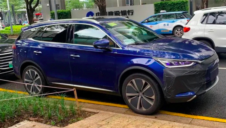 比亚迪新款唐ev实车曝光,换装新前脸,续航最高达700km
