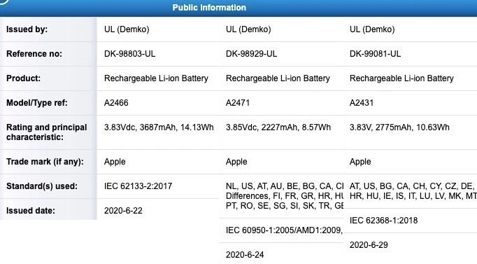 12电池为2227mah,iphone 12 max电池为2775mah,iphone 12 pro电池为