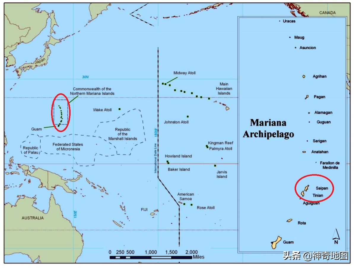 马里亚纳群岛地图位置