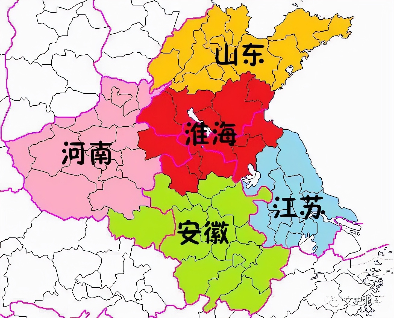 市的民间地图上面,甚至于出现了一个"淮海省,与临近的河南,山东,江苏