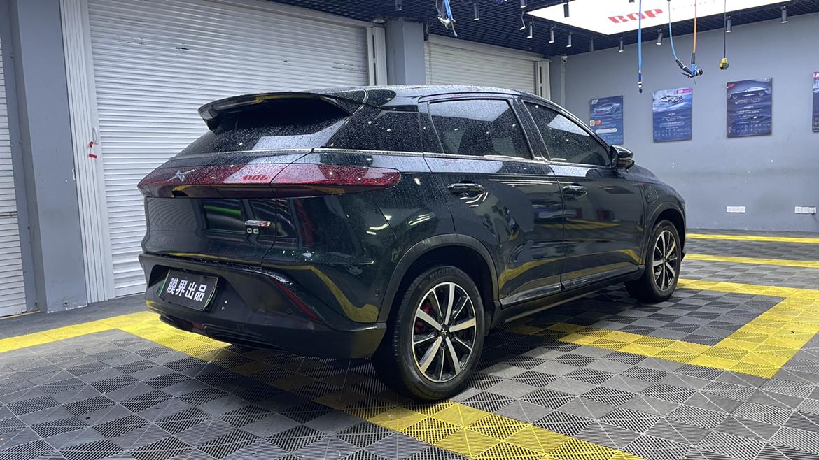 小鹏g3全车改色贴膜超亮金属祖母石绿