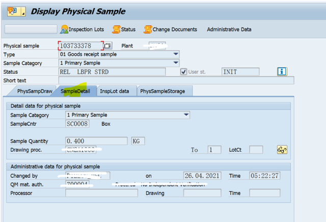 SAP QM 不常用功能點之 Physical-Sample Record