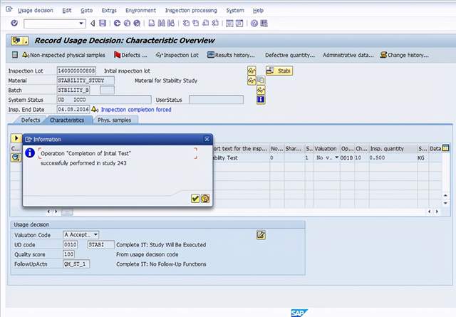 Stability Study with SAP Quality Management