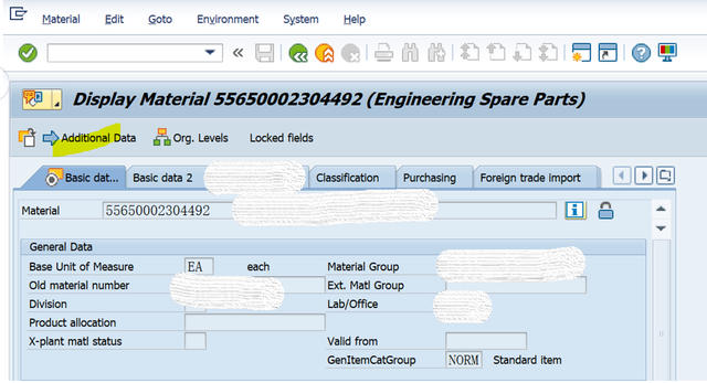 SAP MM 物料主資料的Document Data