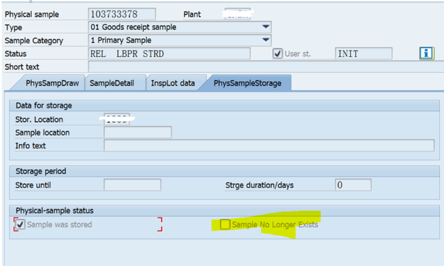 SAP QM 樣品廢棄後如何刪除physical samples記錄？