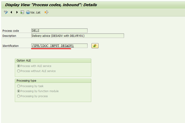 SAP IDoc 報錯- Function module not allowed SPEIDOC_INPUT_DESADV1 –