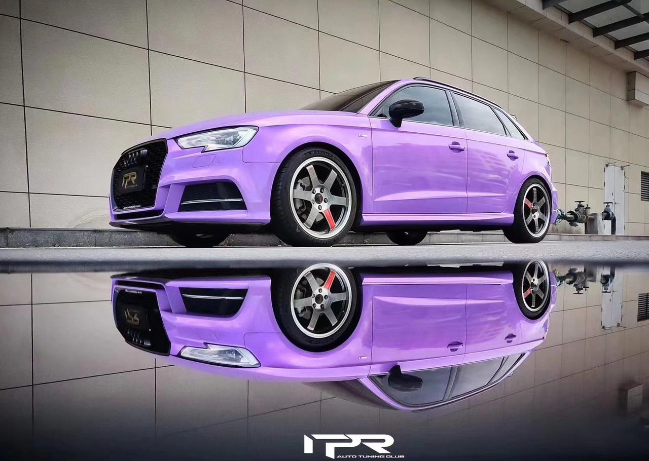 奥迪a3改色膜梦幻紫〔社会社会_奥迪a3车友圈_懂车帝