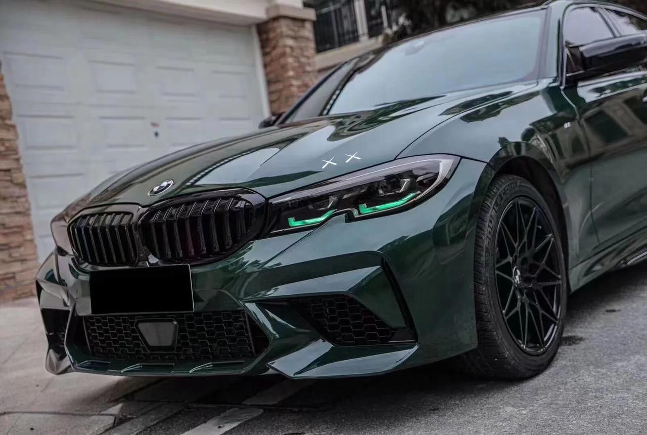 宝马新三系改m3c前杠总成中网配套前唇碳纤维尾翼侧裙尾唇欢迎咨询