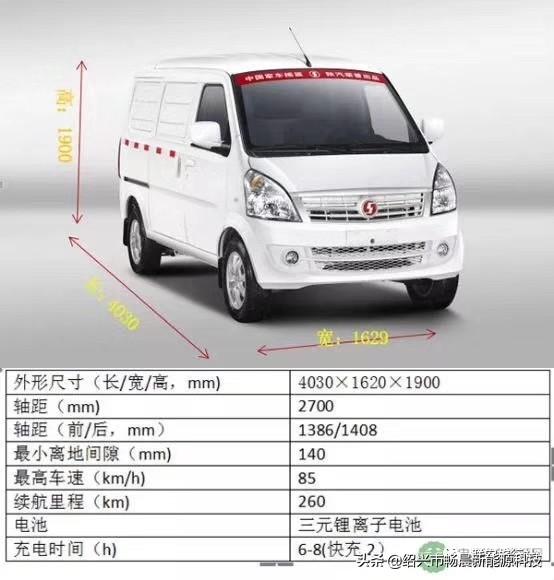 纯电动厢式物流面包车,续航260公里,自动挡,充电仅需0.