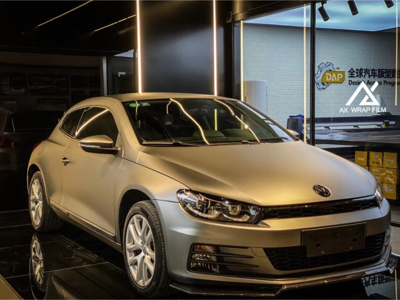 石家庄汽车改色大众尚酷改amg山灰