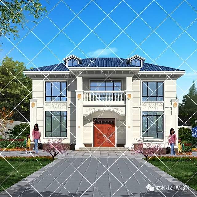 10套120平带挑空客厅二层农村别墅，外观高端大气