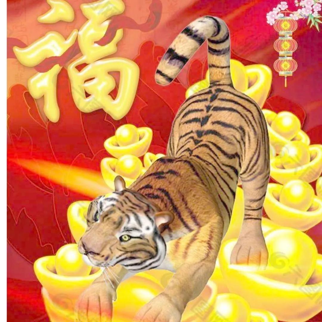 福虎献瑞虎图符中奖图图片