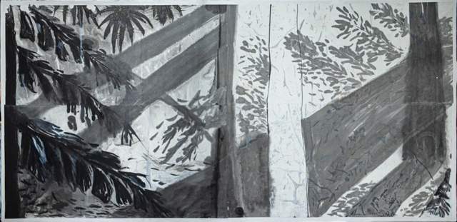 Milica Jankovic 米莉察·扬科维奇（黑山） 《窗外的月光》纸质 136cm×270cm