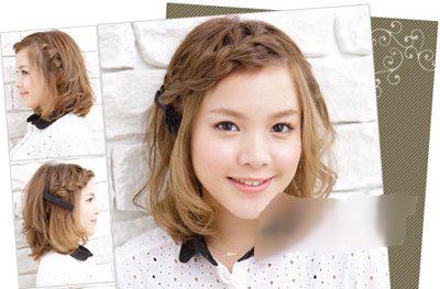 斜刘海时尚短发发型短发的扎发款式虽然没有长发的多,对于青春有活力