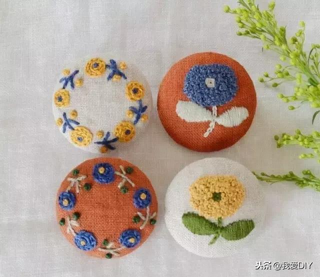 如何自己做胸針(手工刺繡花胸針)