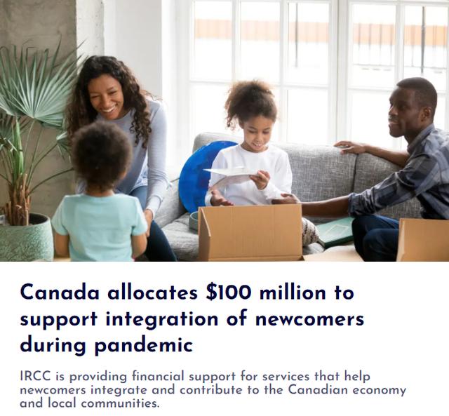 加拿大拨款1亿加元，为新移民提供定居服务