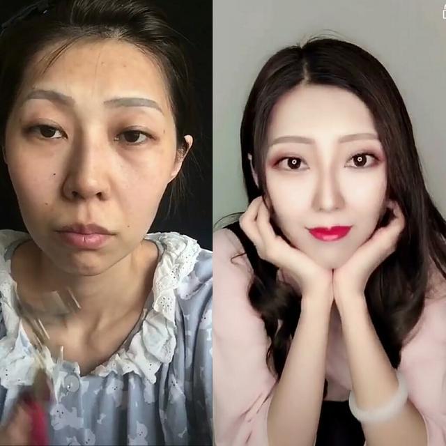 抖音超辣妆前后对比 不敢相信是个人 看完还敢网恋吗?-站库网