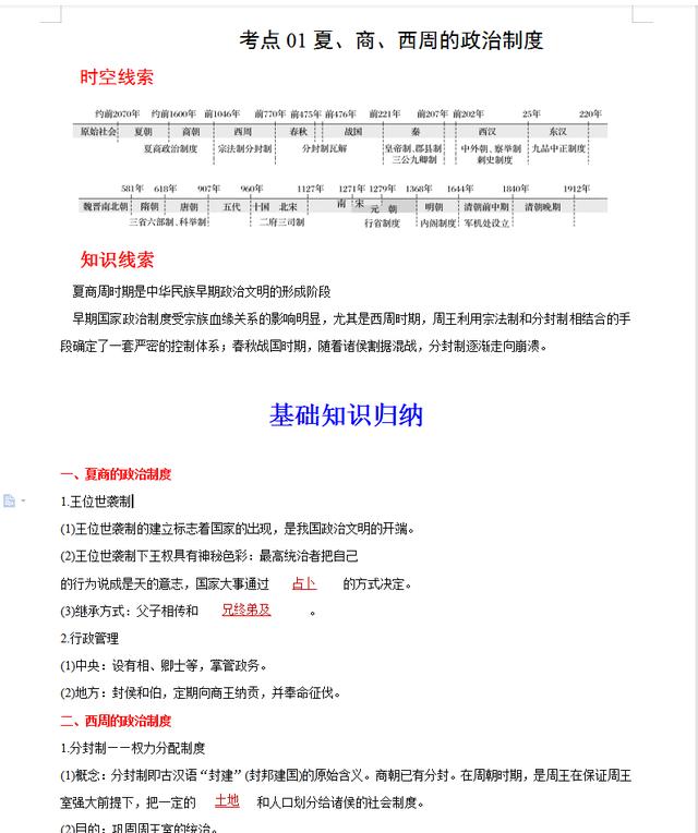 高中历史最怕记，但无非就这40个基础，各基础典型知识点归纳汇总