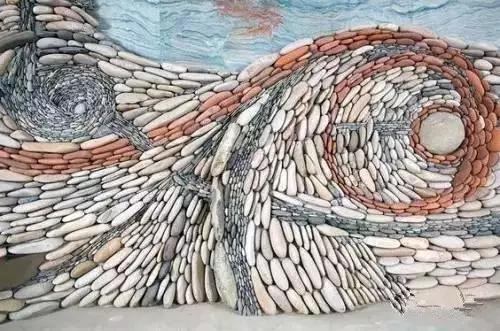 石头拼出来的石头画(利用石头天然肌理的石头画)