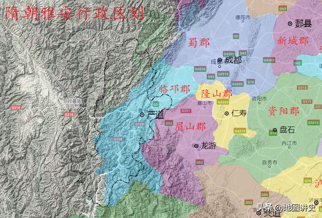 十三张四川雅安历朝行政区划图，从古老的严道到现代的雅安