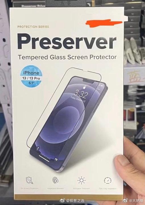 iPhone 13系列钢化膜曝光，6.1英寸屏幕，刘海窄了不少