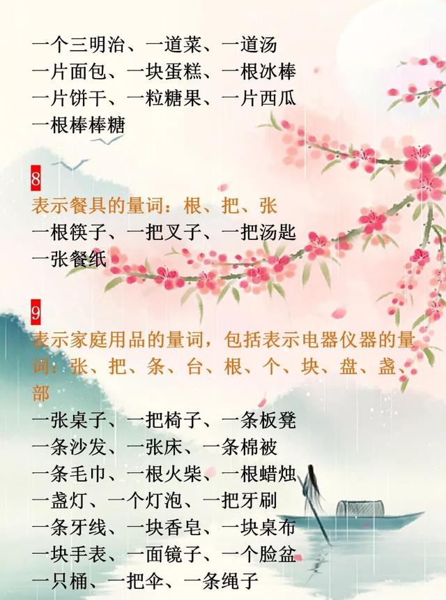 小学语文 1 6年级量词大全 18类量词分类 今日热点