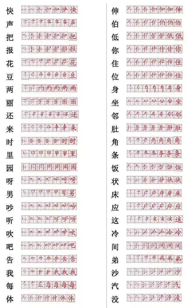 小学常用560个汉字笔画笔顺表 打印下来 小学六年慢慢练 今日热点