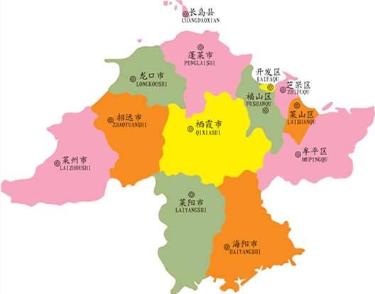 中国行政区划山东省烟台市龙口市