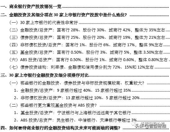 商业银行表内投资及表内非标债权投资规模有多大 「非标债涉及几个主体」