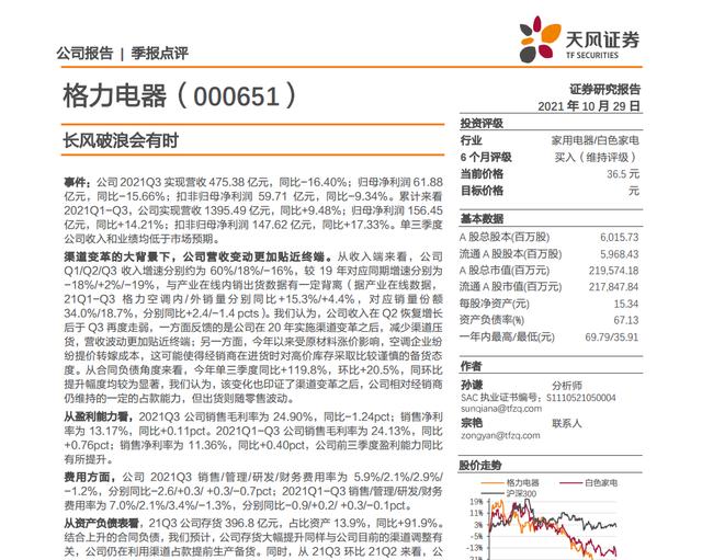 （000651）格力电器 股价跌得让你没有脾气 小散的你抄底吗？