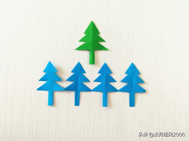 幼儿园手工，简单剪纸，用一张纸剪松树，好学又好看