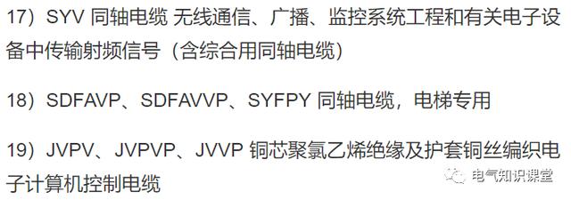 电缆规格型号一览表,电缆规格型号有哪些