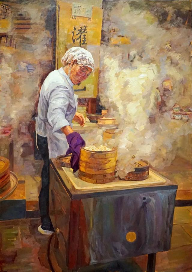 陈拓《包子出笼》162×114cm布面油画指导教师 / 钟国昌丁宁《城市