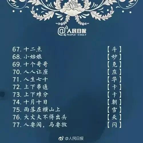 那些人民日报推荐的字谜游戏，替孩子收藏吧